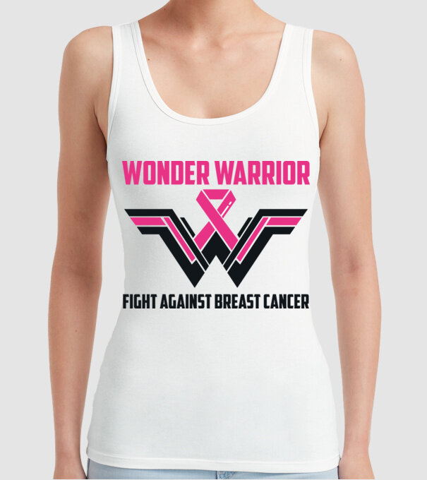 WONDER WARRIOR model alb pe tricou