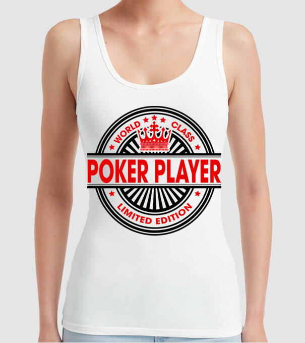 World class JUCĂTOR POKER model alb pe tricou