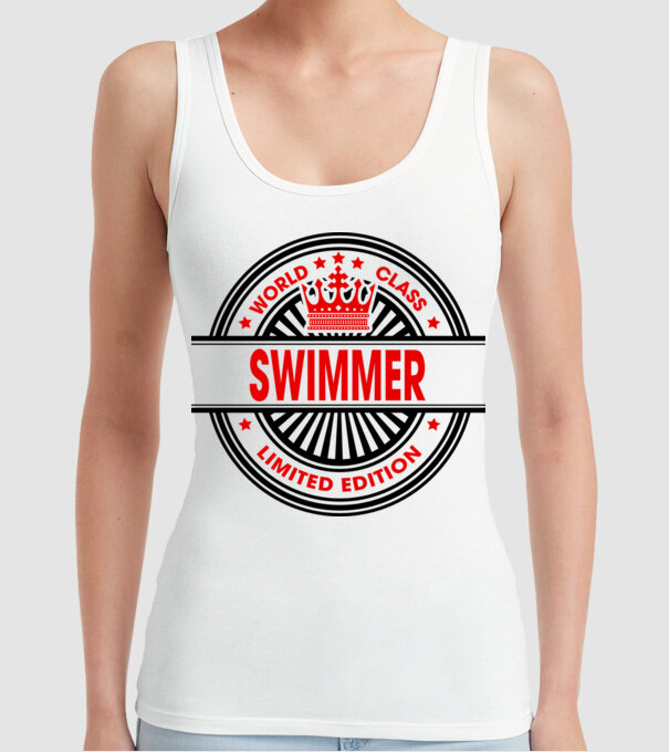 World class ÎNOTĂTOR model alb pe tricou