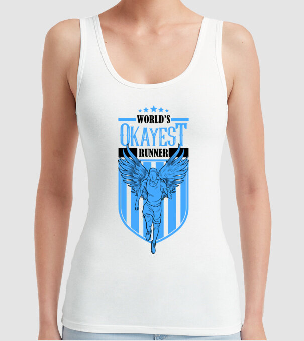 World okayest runner model alb pe tricou