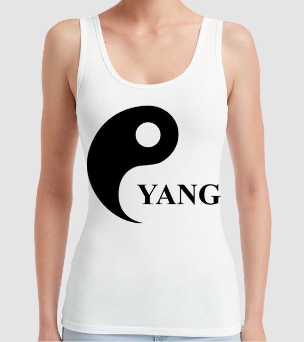 Yang model alb pe tricou