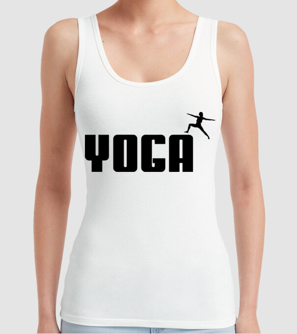 yoga model alb pe tricou