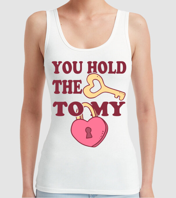 you hold the key to my heart model alb pe tricou