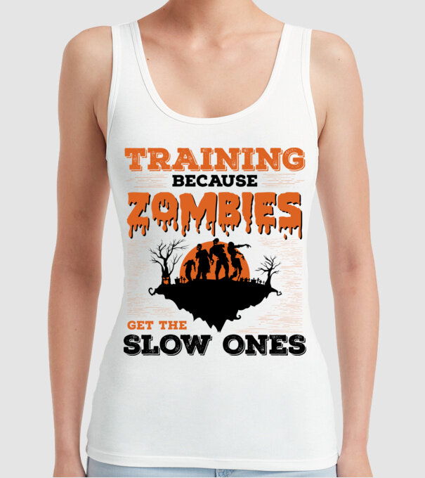 Zombies get the slow ones model alb pe tricou