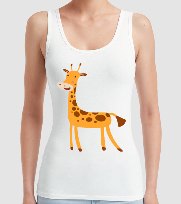 Girafă drăguță model alb pe tricou