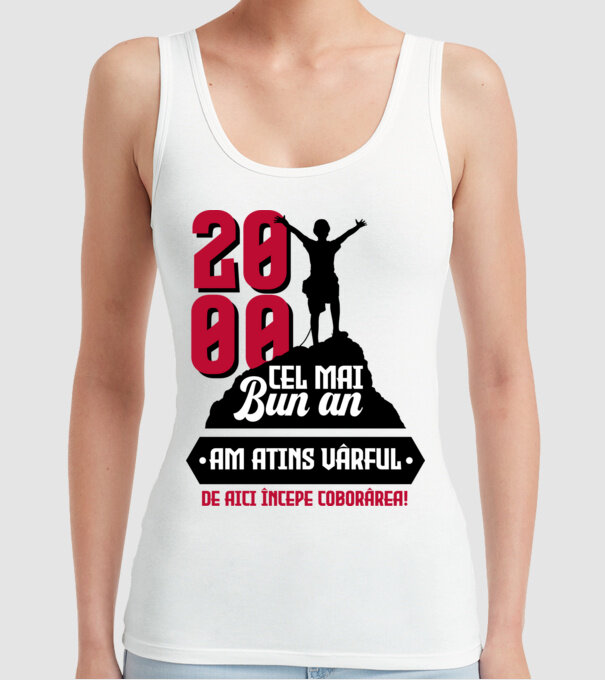 2000 cel mai bun an. Am atins vârful, de aici începe coborârea. model alb pe tricou