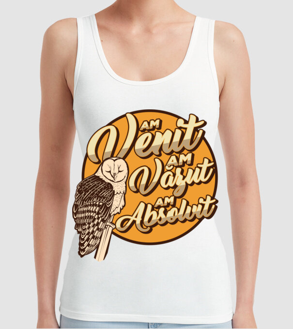 Absolvire model alb pe tricou