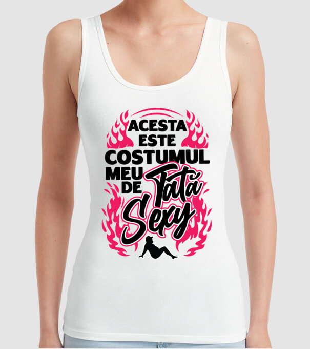 Acesta este costumul meu de tată sexy model alb pe tricou