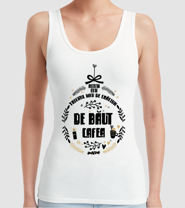 acesta este tricoul meu de Crăciun_de băut cafea model alb pe tricou