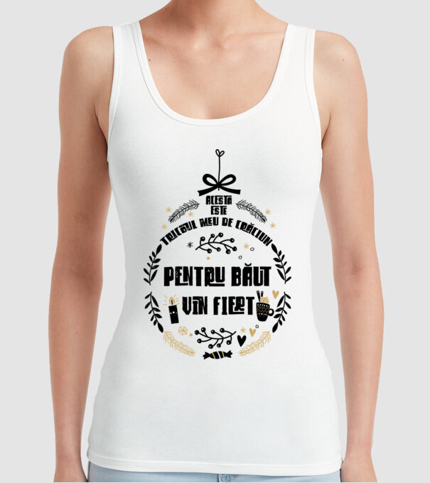 acesta este tricoul meu de Crăciun_pentru băut vin fiert model alb pe tricou