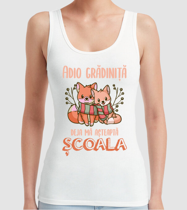 Adio grădiniță, deja mă așteaptă școala model alb pe tricou