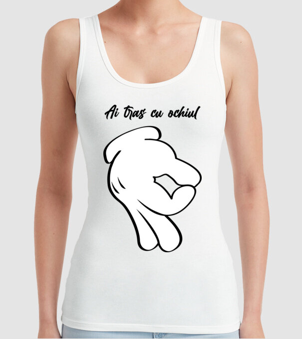 Ai tras cu ochiul model alb pe tricou