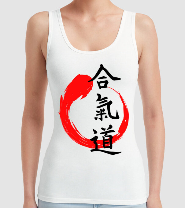 Aikido model alb pe tricou