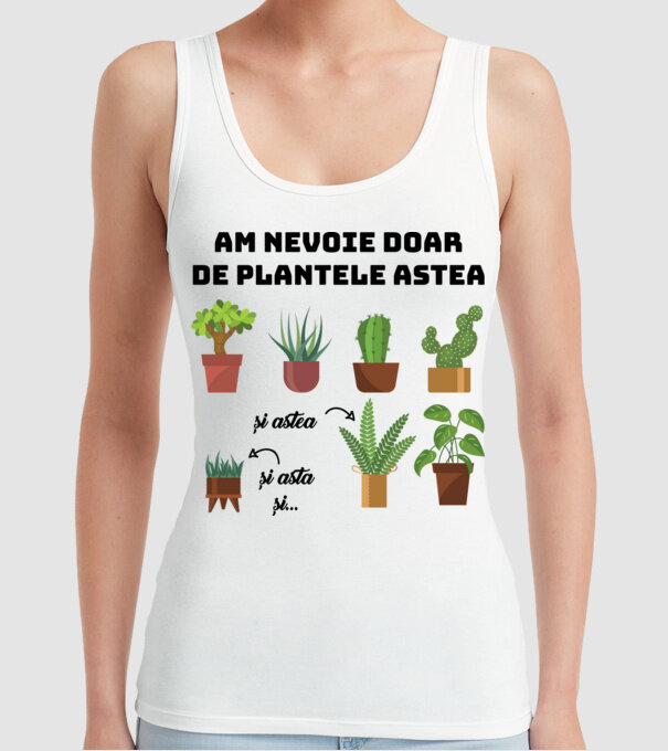 am nevoie doar de plantele astea model alb pe tricou