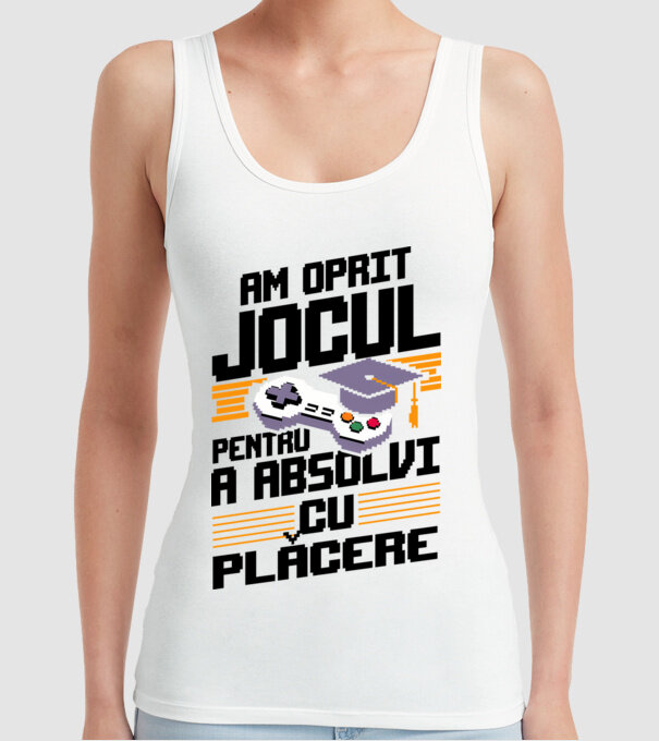 Am oprit jocul absolvent alb model alb pe tricou