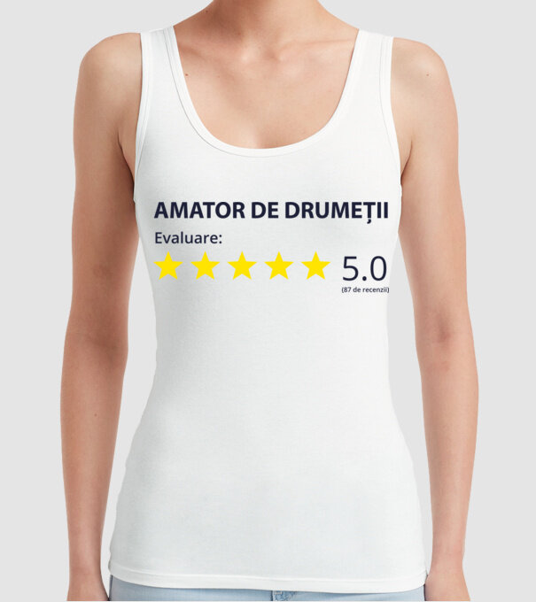 amator de drumeții evaluare model alb pe tricou