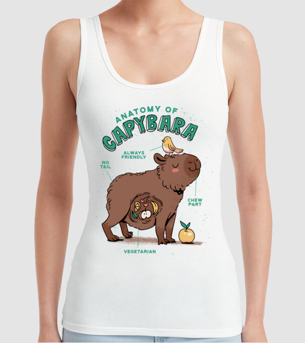 Anatomy of Capybara model alb pe tricou
