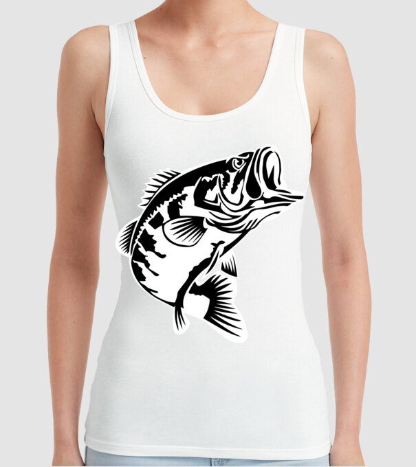 AngryFish model alb pe tricou