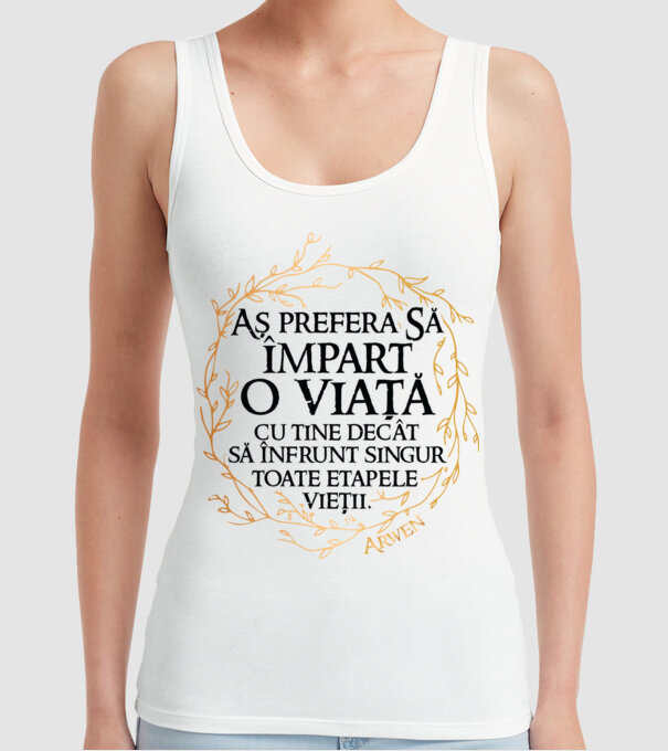 Arwen model alb pe tricou