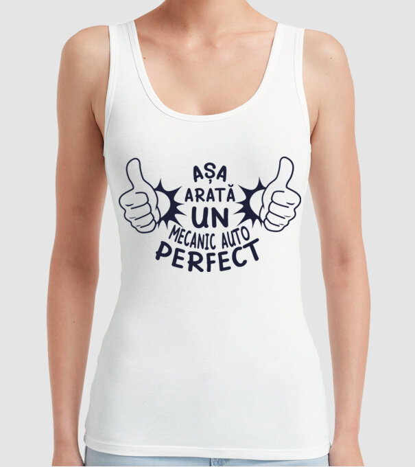 Așa arată un mecanic auto perfect model alb pe tricou