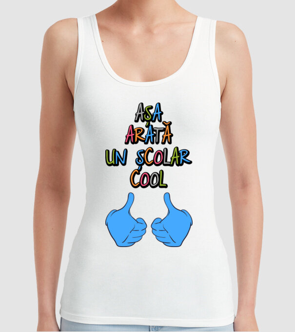 așa arată un școlar cool model alb pe tricou