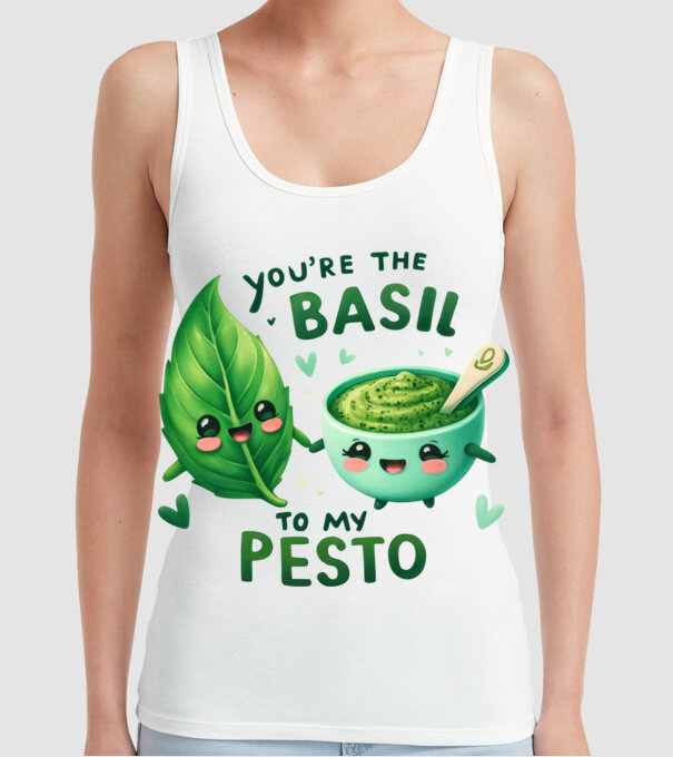 Basil to my Pesto model alb pe tricou