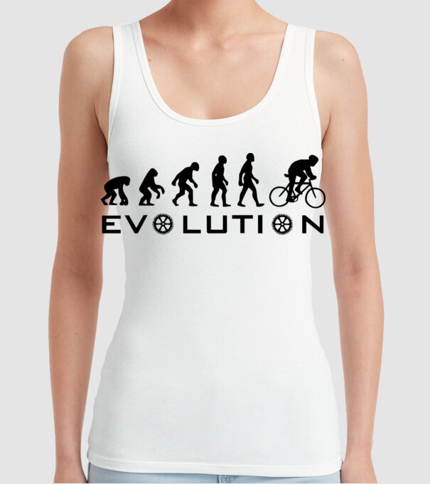 Bike evolution model alb pe tricou