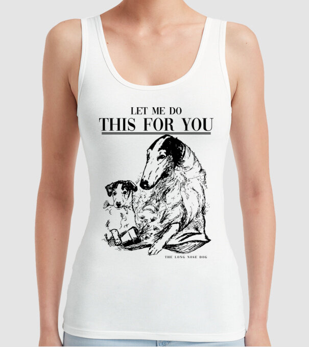 BORZOI Elagant model alb pe tricou