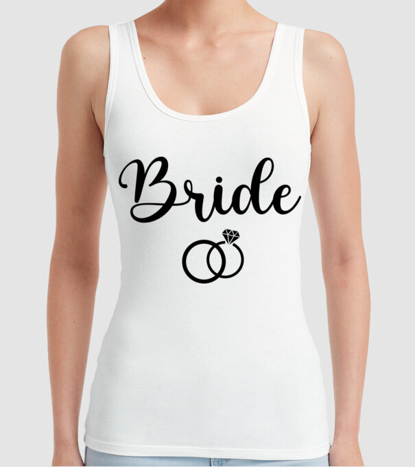 Bride model alb pe tricou