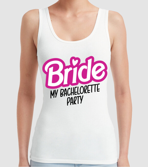 Bride Barbie model alb pe tricou