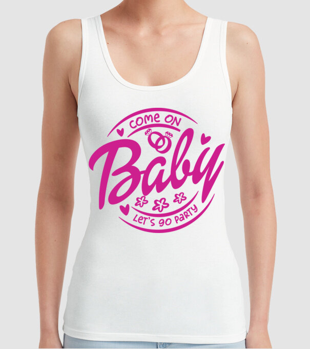 Bride Barbies Baby lets go party model alb pe tricou