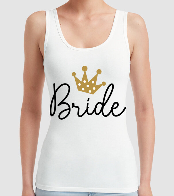 Bride princess model alb pe tricou