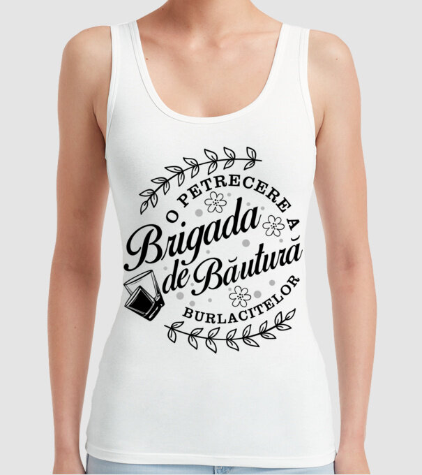 Brigada de băutură model alb pe tricou