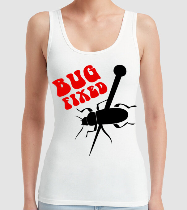 Bug fixed model alb pe tricou