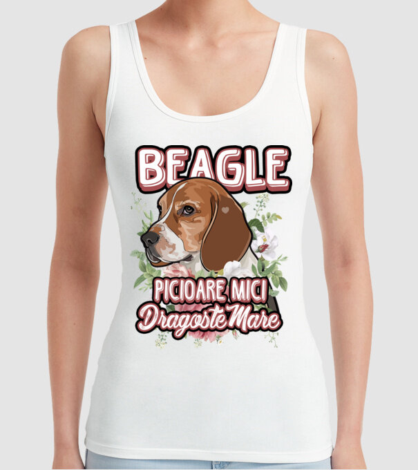 Bulldog francez picioare mici dragoste mare model alb pe tricou