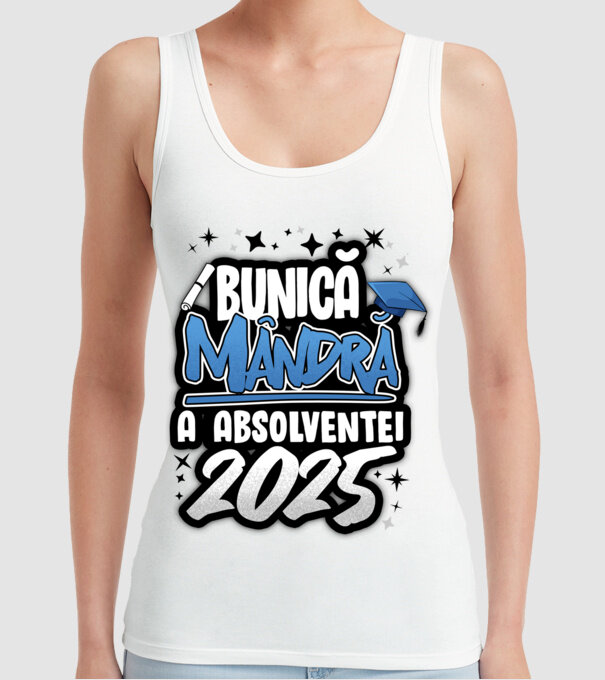 Bunică MÂNDRĂ a absolventei model alb pe tricou