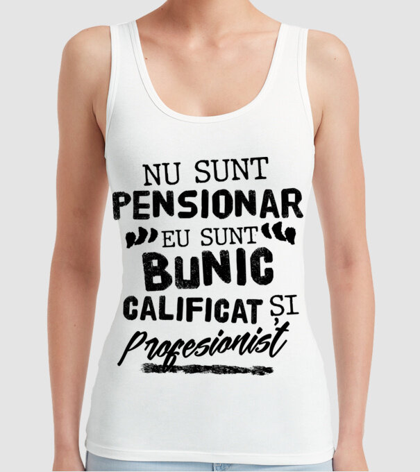 Bunicul profesionist model alb pe tricou