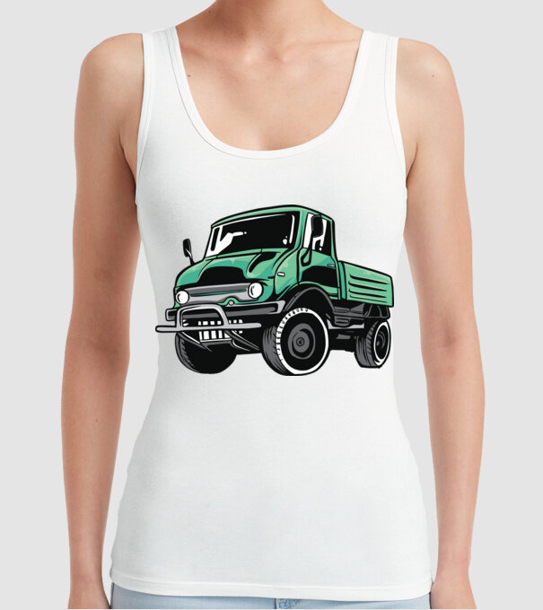 Camioane model alb pe tricou