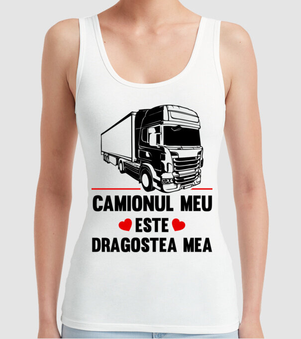 camionul meu este dragostea mea model alb pe tricou