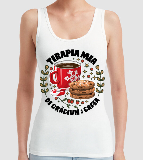 Cană de cafea de Crăciun model alb pe tricou