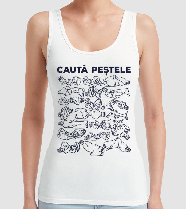 Caută peștele model alb pe tricou