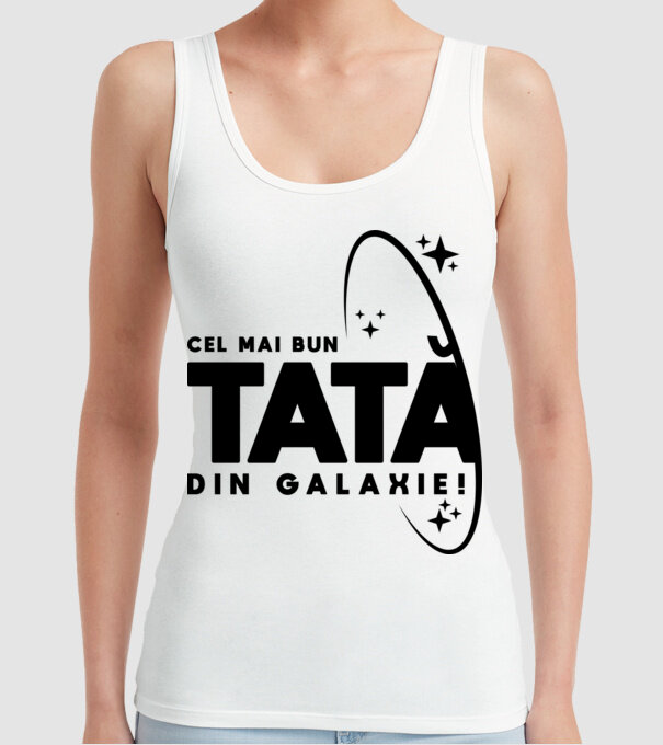 Cel mai bun tată din Galaxie! model alb pe tricou