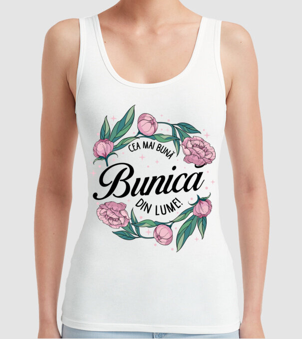 Cea mai bună bunică din lume! model alb pe tricou