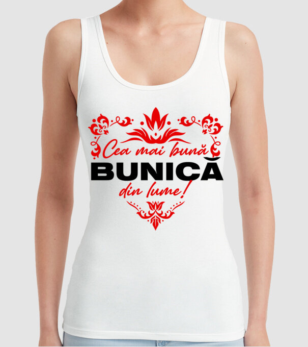 Cea mai bună bunică din lume model alb pe tricou