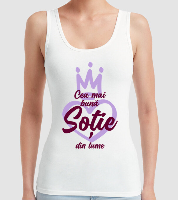 Cea mai bună soție din lume model alb pe tricou
