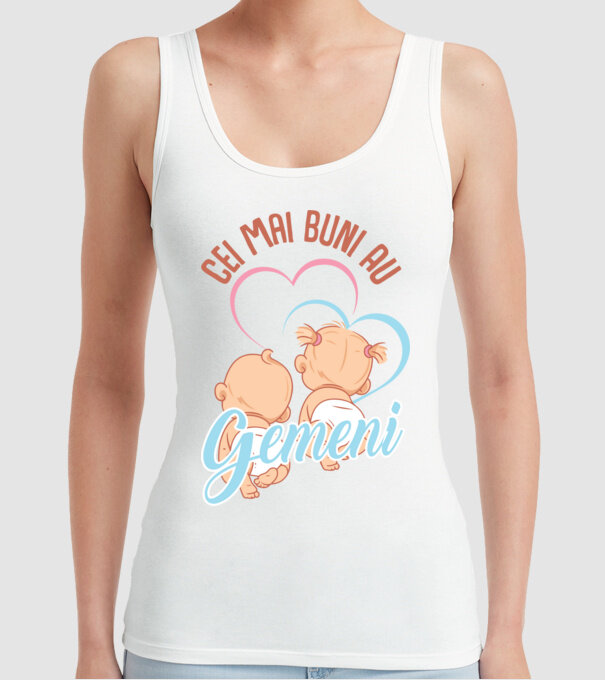 Cei mai buni au gemeni model alb pe tricou