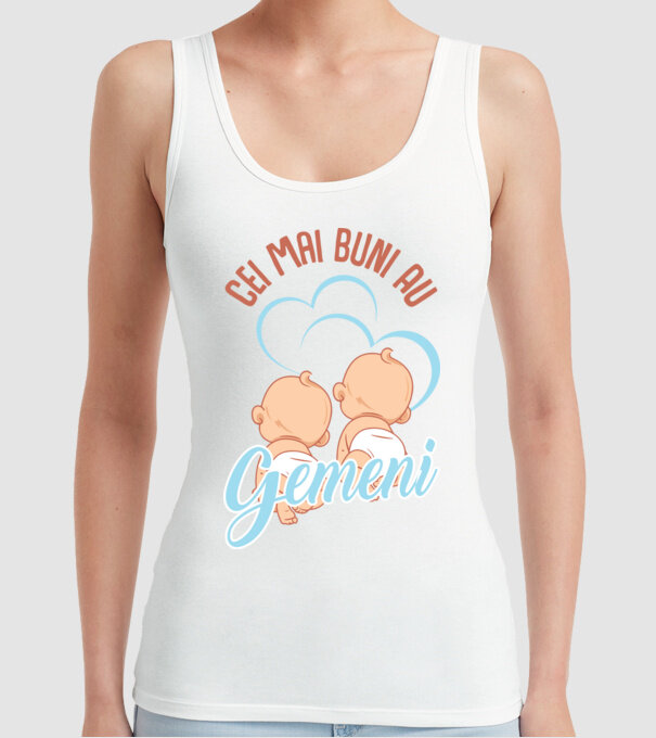 Cei mai buni au gemeni model alb pe tricou
