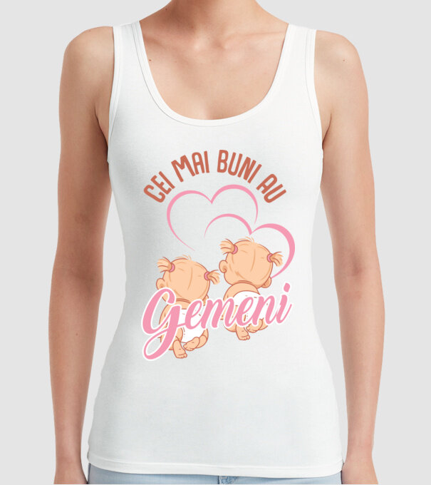 Cei mai buni au gemeni model alb pe tricou