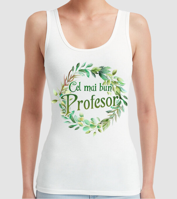 Cel mai bun profesor model alb pe tricou