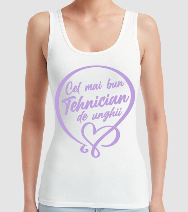 Cel mai bun tehnician de unghii model alb pe tricou